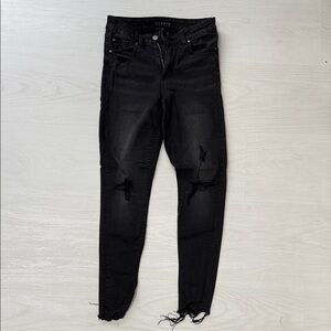 Denim&Co Black Distressed Skinny Jeans
